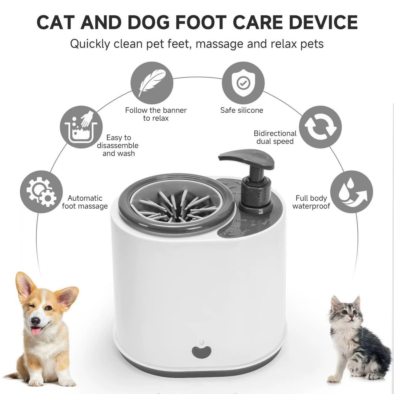 Easy Life™ 2-in-1 Automatic Pet Paw Cleaner with Built-in Soap Dispenser
